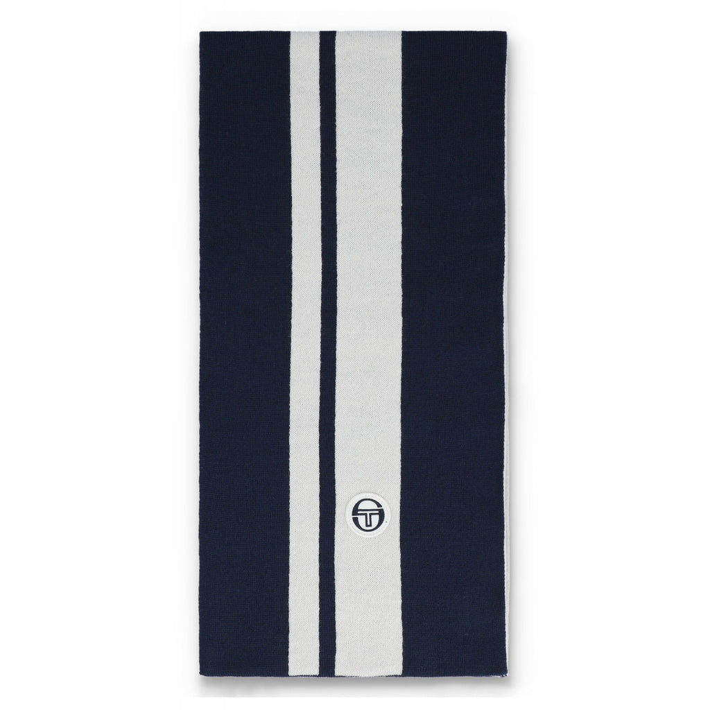 Sergio Tacchini | Matchday 1259 Jacquard Striped Scarf - Navy/Gardenia