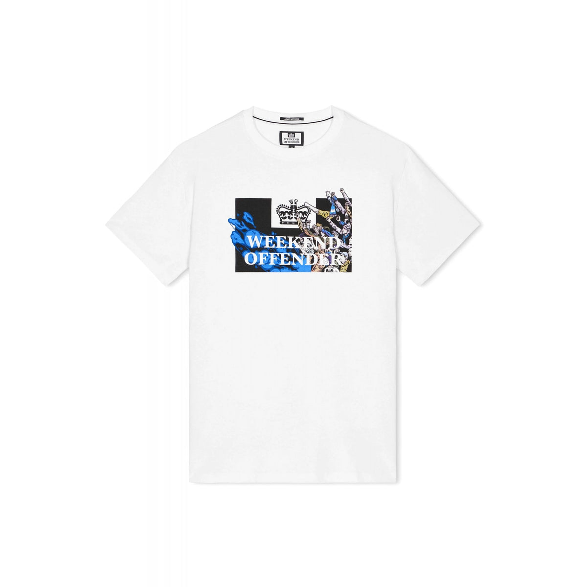 Weekend Offender PT3A18 Molazza Crowd Scene Graphic Print T-Shirt - White