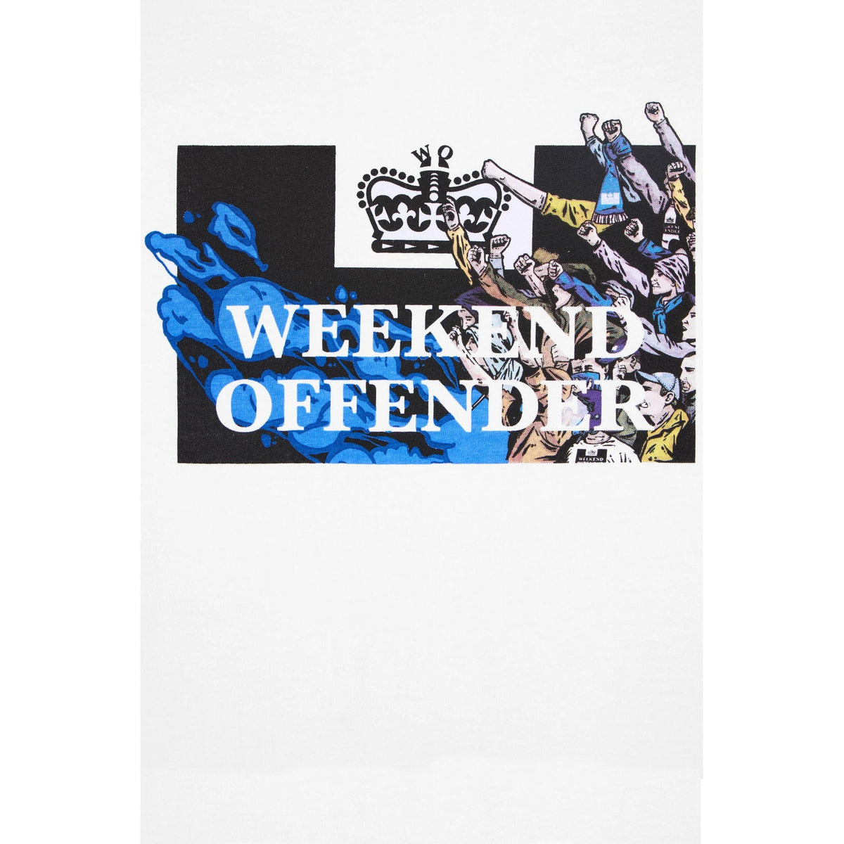 Weekend Offender PT3A18 Molazza Crowd Scene Graphic Print T-Shirt - White