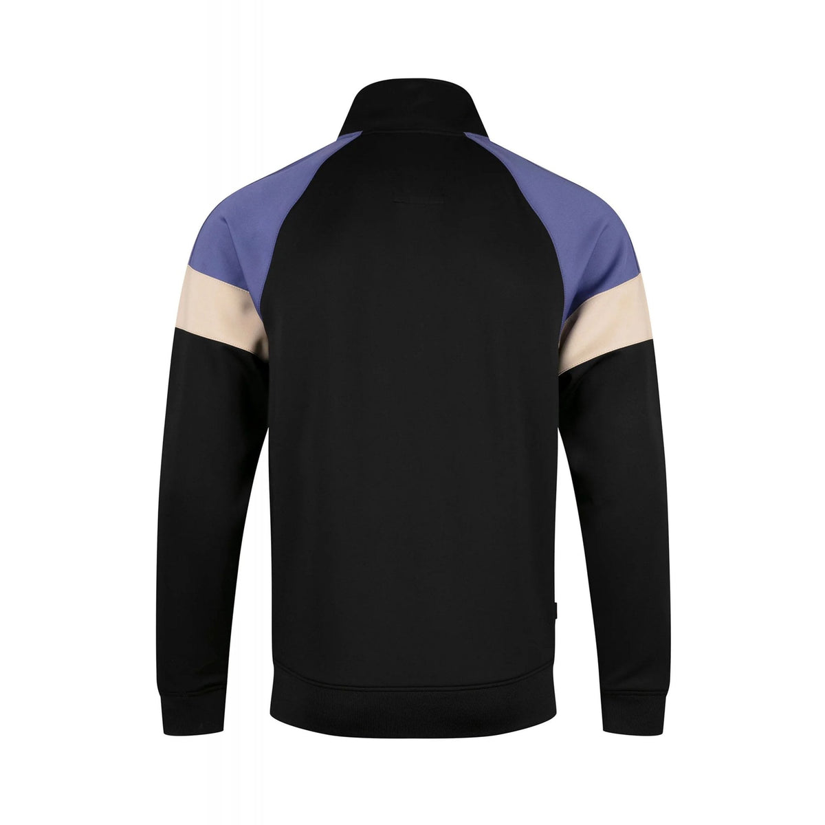 Luke | Kas 3 M590333 Block Panel Funnel Neck Tape Full Zip Track Top - Black/Blue