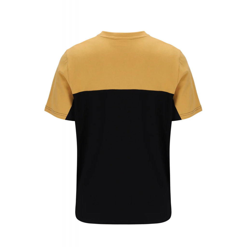 Fila Vintage Tiebreaker MH027 Colour Block Panel T-Shirt - Oak Buff/Black