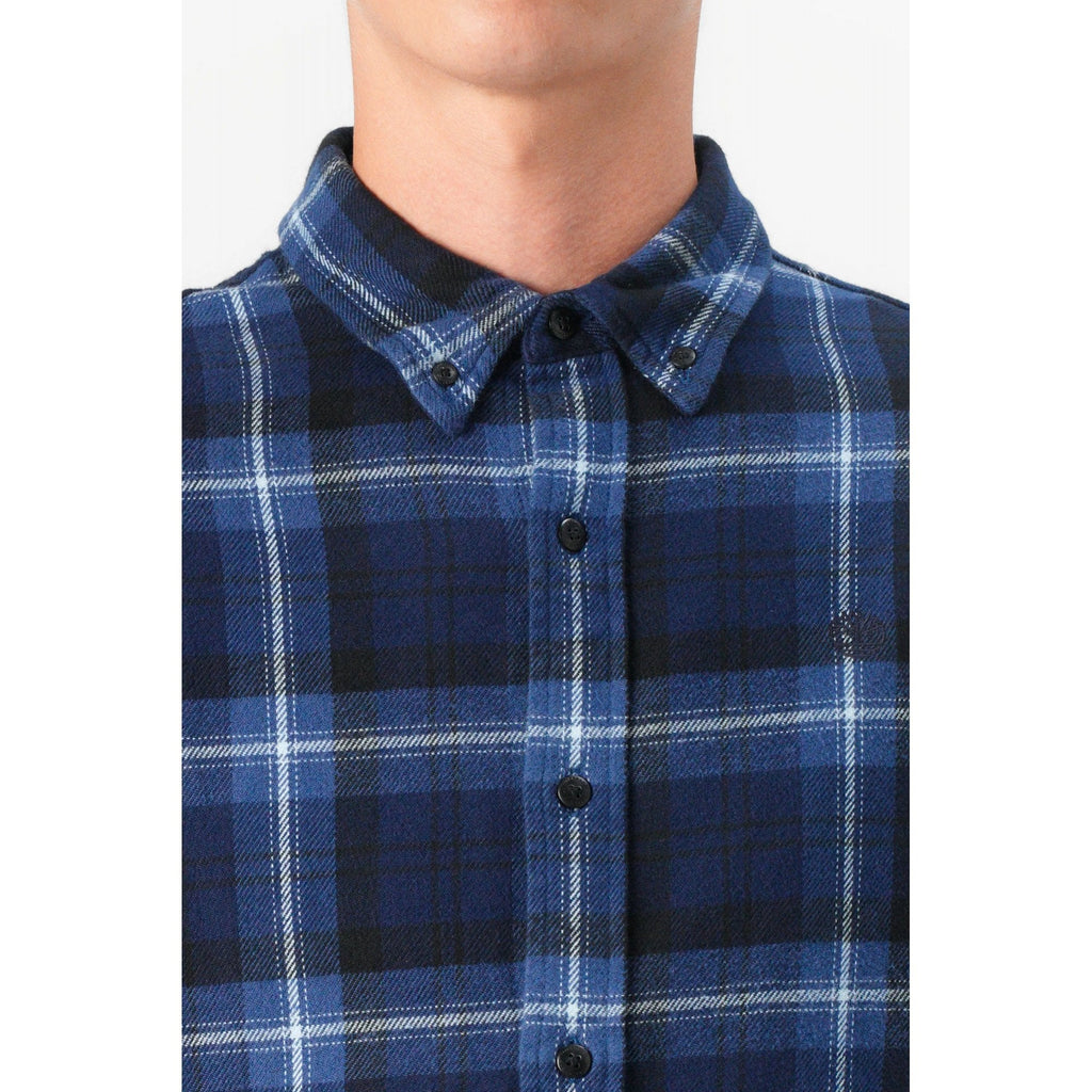 Timberland TB0A44XQ V82 Flannel Cotton Plaid Long Sleeve Check Shirt - Navy