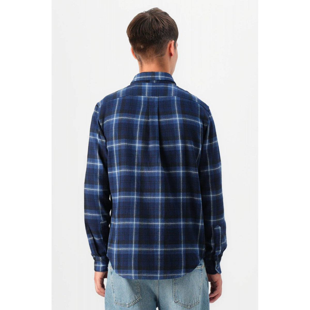 Timberland TB0A44XQ V82 Flannel Cotton Plaid Long Sleeve Check Shirt - Navy
