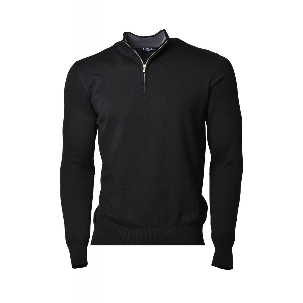 Liwali | 1343 1/4 Quarter Zip Soft Fabric Funnel Neck Jumper