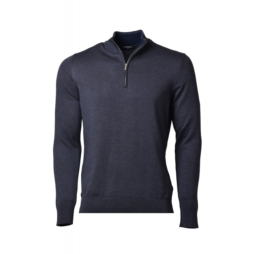 Liwali | 1343 1/4 Quarter Zip Soft Fabric Funnel Neck Jumper
