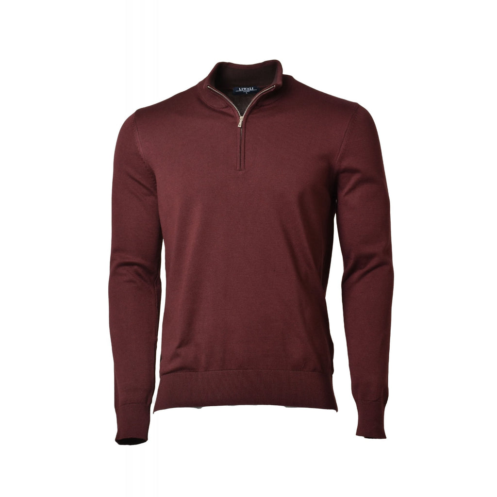 Liwali | 1343 1/4 Quarter Zip Soft Fabric Funnel Neck Jumper