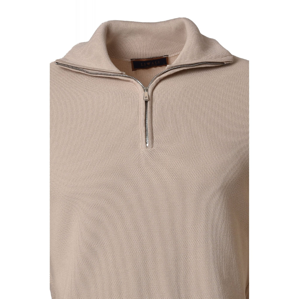 Liwali | 4441 1/4 Quarter Zip Textured Fabric Collar Jumper
