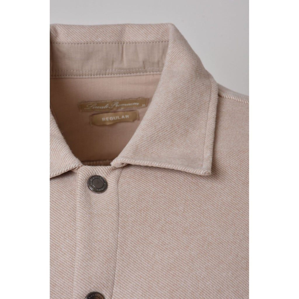 Liwali | 1002 Premium Soft Fabric Snap Button Overshirt - Sand