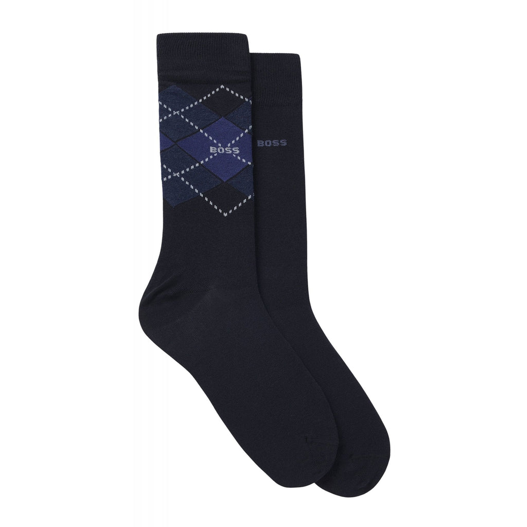 Boss 50478352 Argyle 2-Pack CC Essential Jacquard Logo Socks