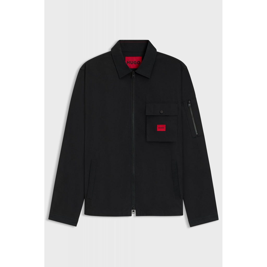 Hugo Boss | 50482701 Emmond Lightweight Full Zip Collar Overshirt Jacket - Black