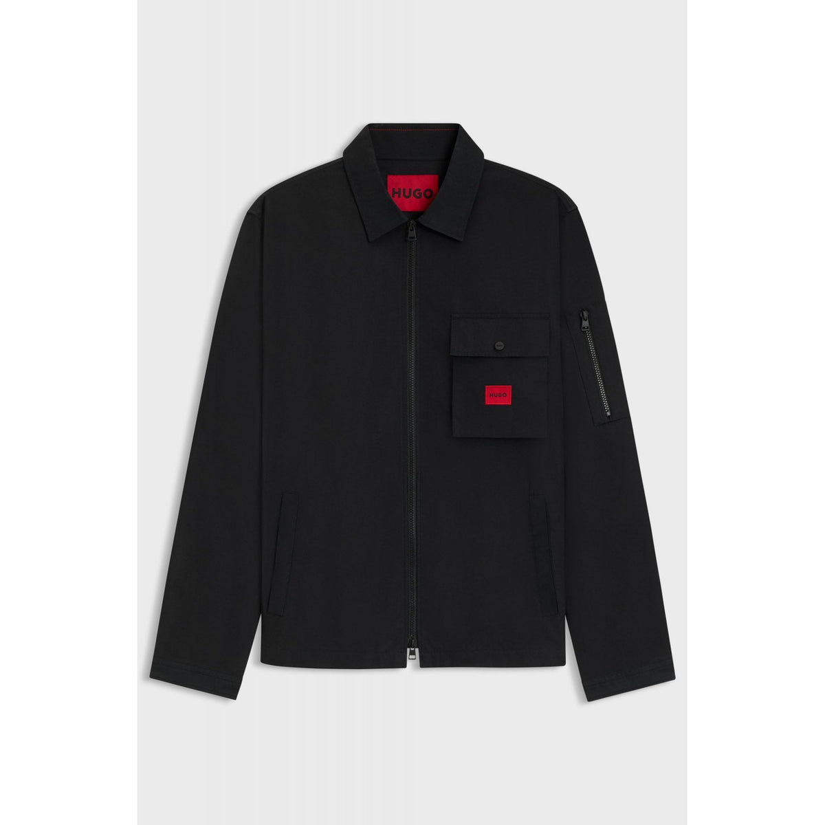 Hugo Boss | 50482701 Emmond Lightweight Full Zip Collar Overshirt Jacket - Black