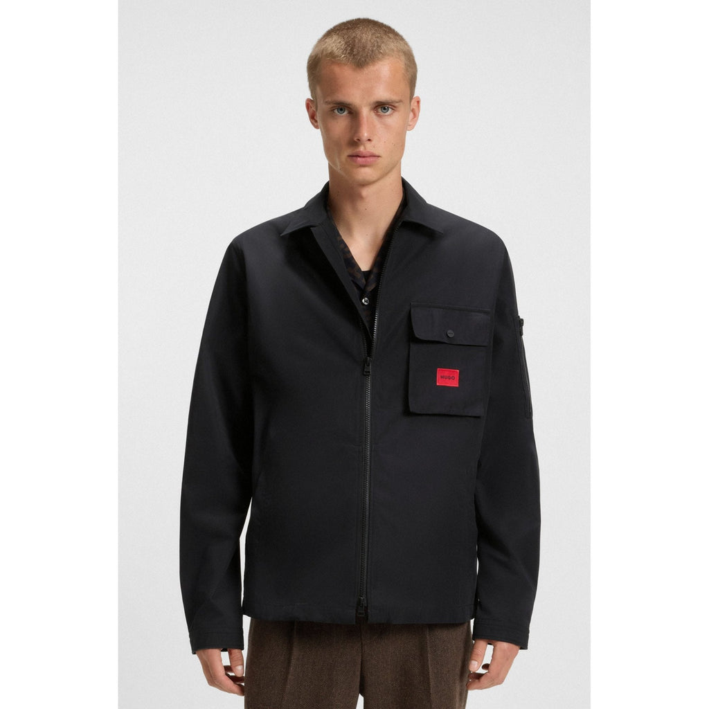 Hugo Boss | 50482701 Emmond Lightweight Full Zip Collar Overshirt Jacket - Black
