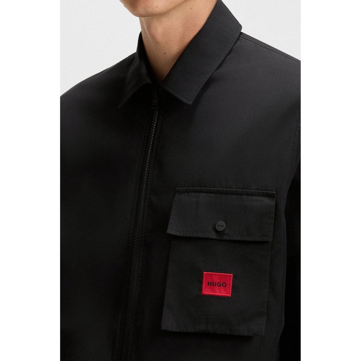 Hugo Boss | 50482701 Emmond Lightweight Full Zip Collar Overshirt Jacket - Black