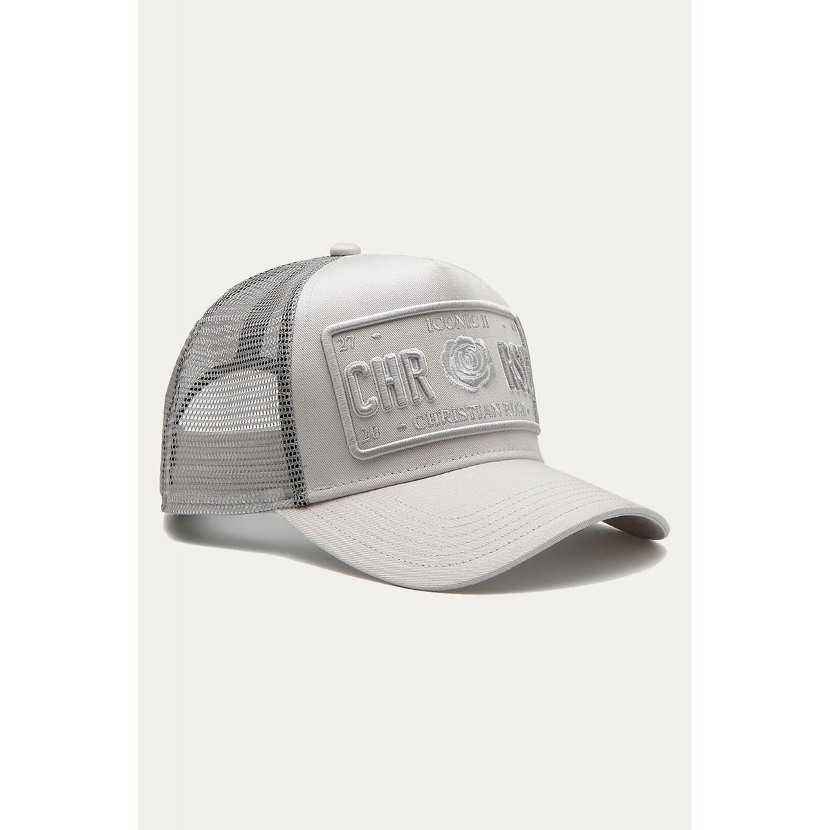 Christian Rose | CR004 Iconic II Trucker Mesh Baseball Cap - Ice Grey