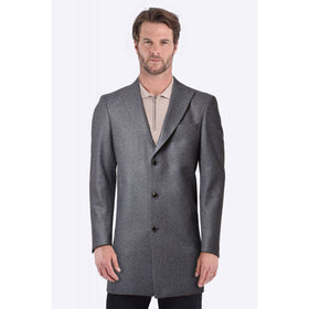 CB Alaska Tailored Slim Fit Single-Breasted Long Overcoat