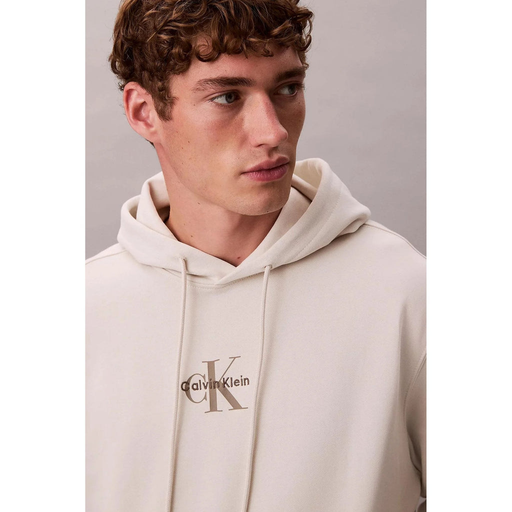 Calvin Klein Jeans | LV04RD243G Brand Logo Relaxed Fit Overhead Hood Top - Chalk Beige
