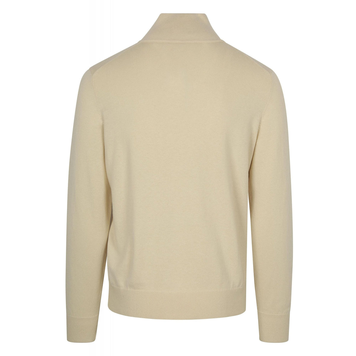 Hugo Boss 50527585 Kanobix_S Patch Logo Half Zip Funnel Neck Jumper - Beige