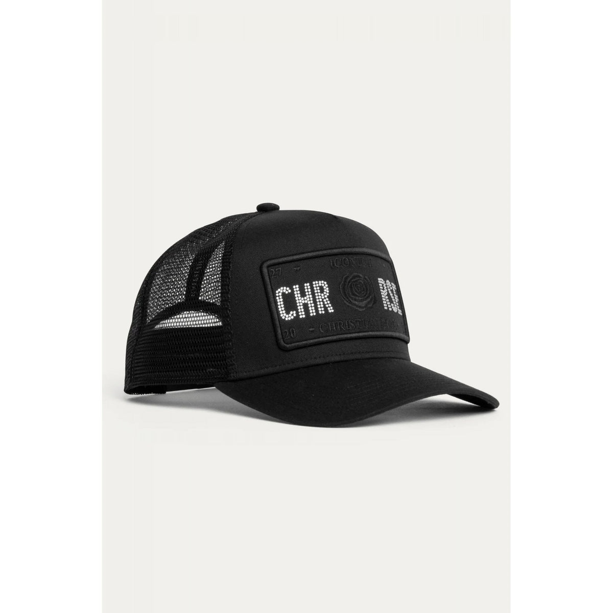 Christian Rose | CR049 Iconic II Crystal Rhinestone Trucker Mesh Baseball Cap