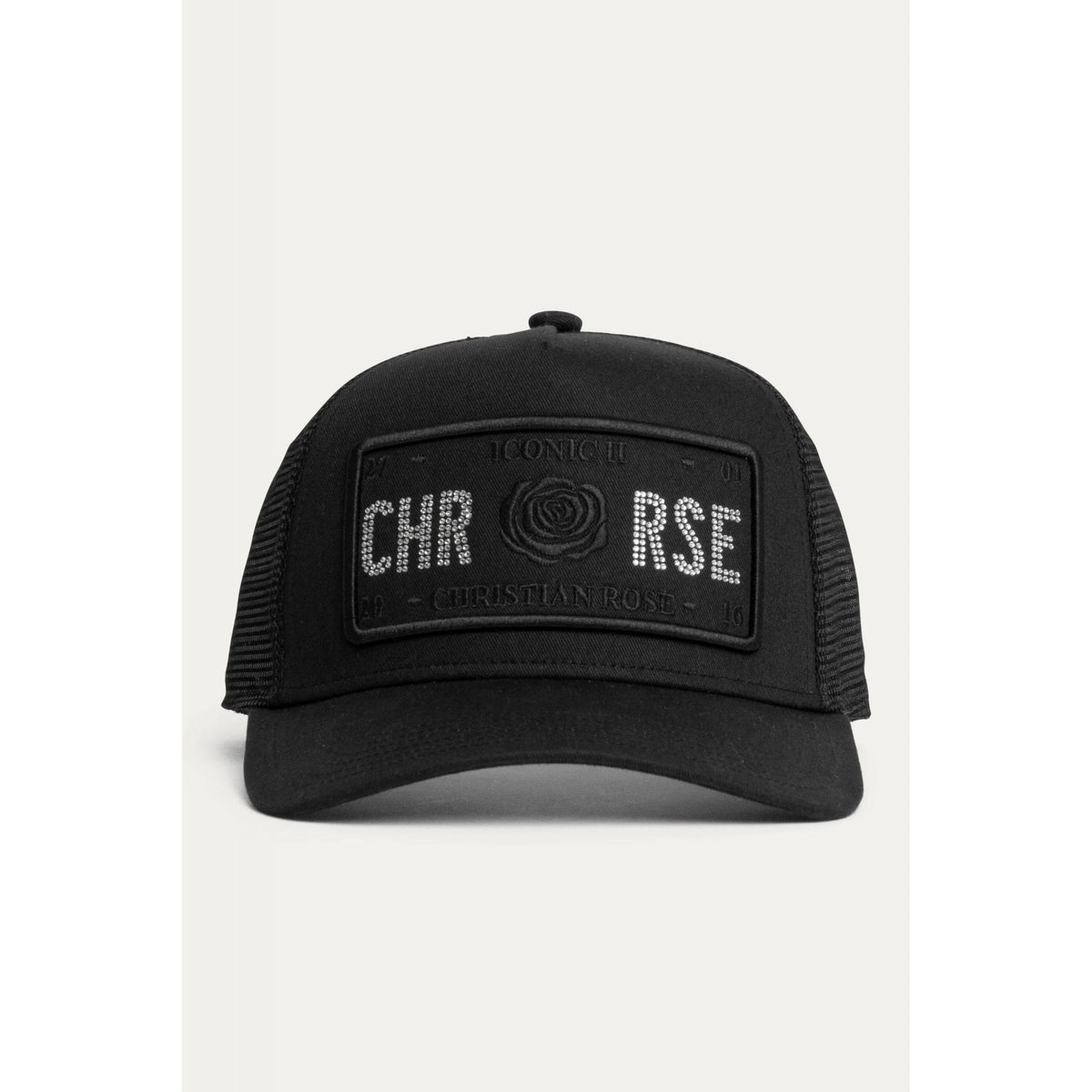 Christian Rose | CR049 Iconic II Crystal Rhinestone Trucker Mesh Baseball Cap
