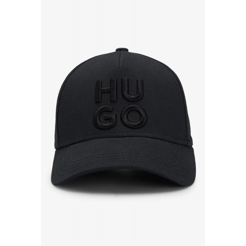 Hugo Boss | 50533409 Jude-Stacked Cotton Twill 3D Embroidery Logo Print Baseball Cap - Black/Black