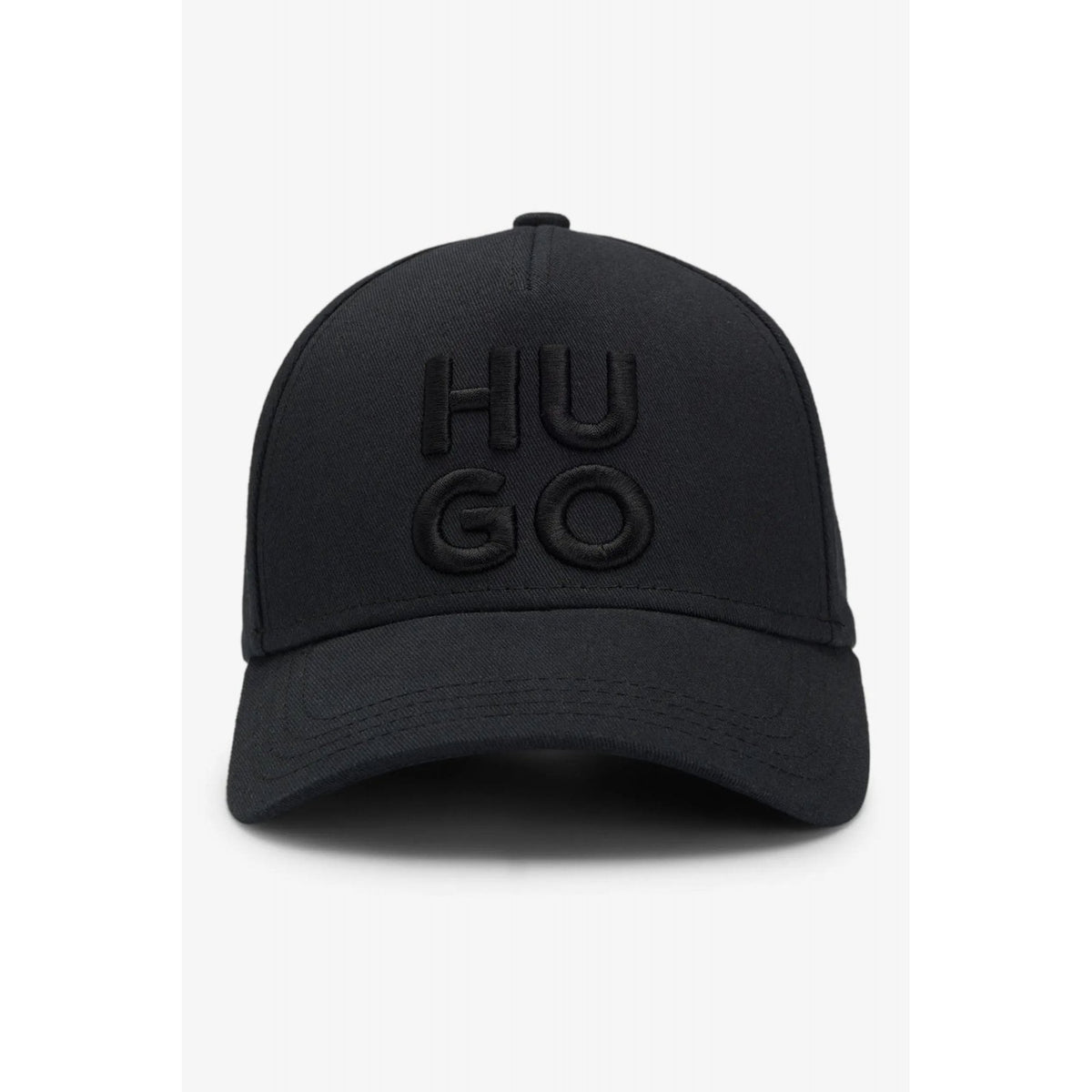 Hugo Boss | 50533409 Jude-Stacked Cotton Twill 3D Embroidery Logo Print Baseball Cap - Black/Black