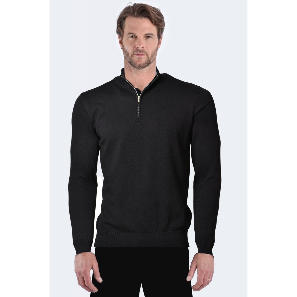 Liwali | 1343 1/4 Quarter Zip Soft Fabric Funnel Neck Jumper