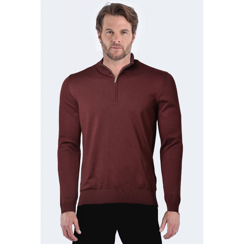 Liwali | 1343 1/4 Quarter Zip Soft Fabric Funnel Neck Jumper