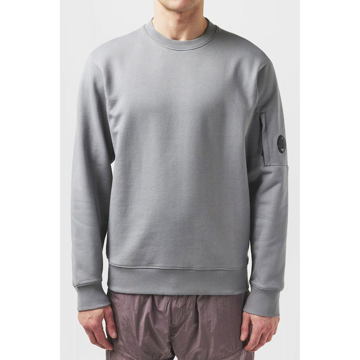C.P. Company MSS022A Diagonal Raised Fleece Lens Arm Sweat Top