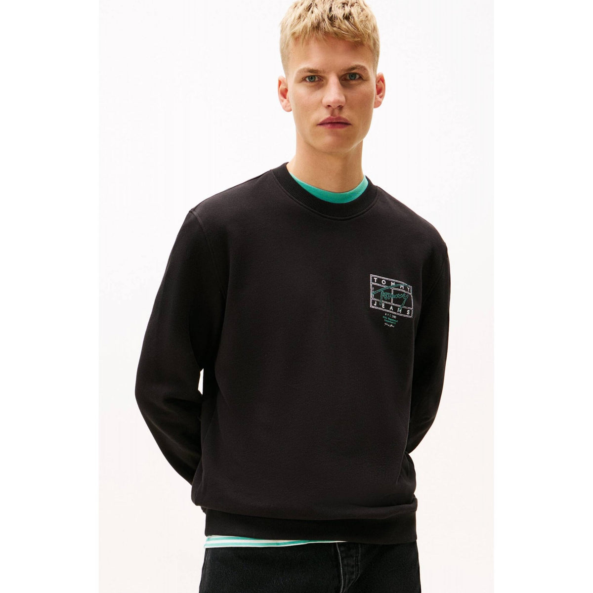 Tommy Jeans | DM22366 Regular Entry DNA Play Back Logo Crew Sweat Top