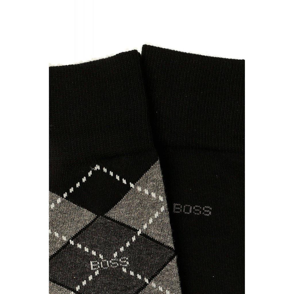 Boss 50478352 Argyle 2-Pack CC Essential Jacquard Logo Socks