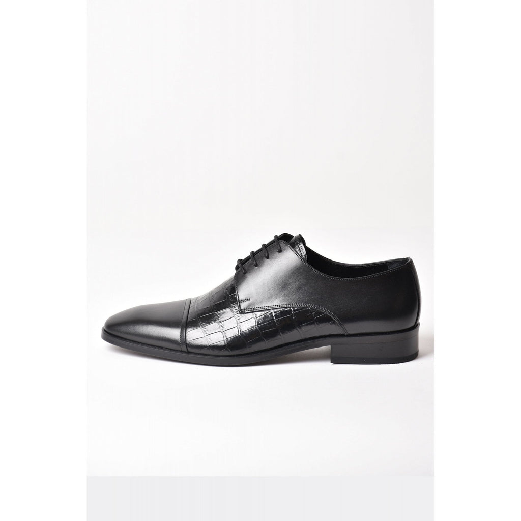 Paul Branco | M-01627 Leather Faux Contrast Crocodile Oxford Lace Formal Shoe