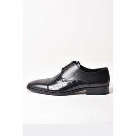Paul Branco | M-01627 Leather Faux Contrast Crocodile Oxford Lace Formal Shoe
