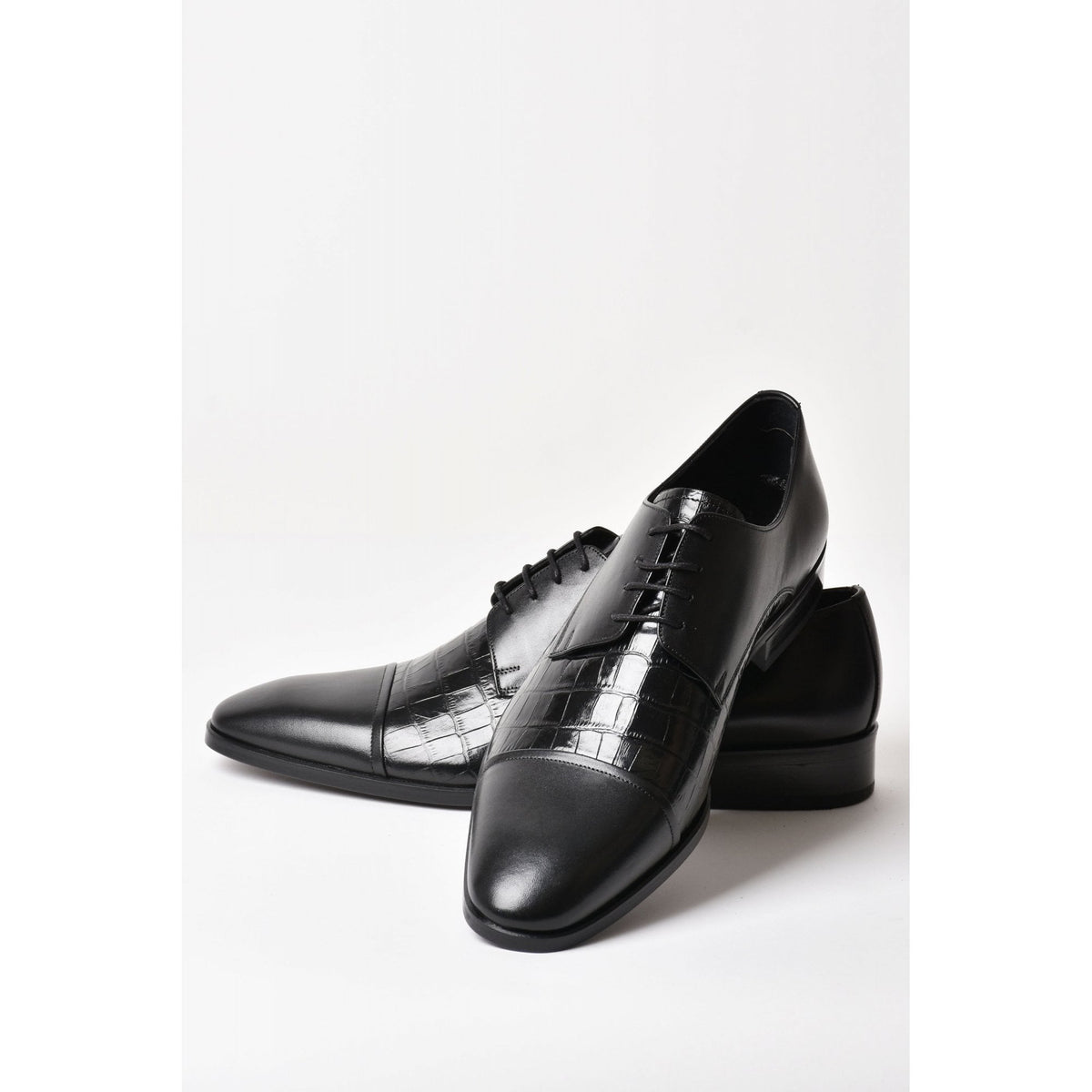 Paul Branco | M-01627 Leather Faux Contrast Crocodile Oxford Lace Formal Shoe