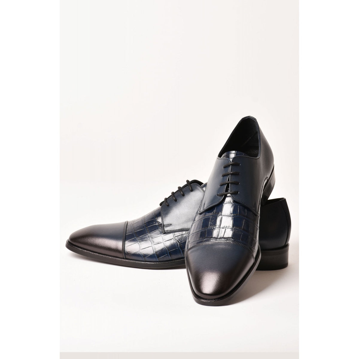 Paul Branco | M-01627 Leather Faux Contrast Crocodile Oxford Lace Formal Shoe