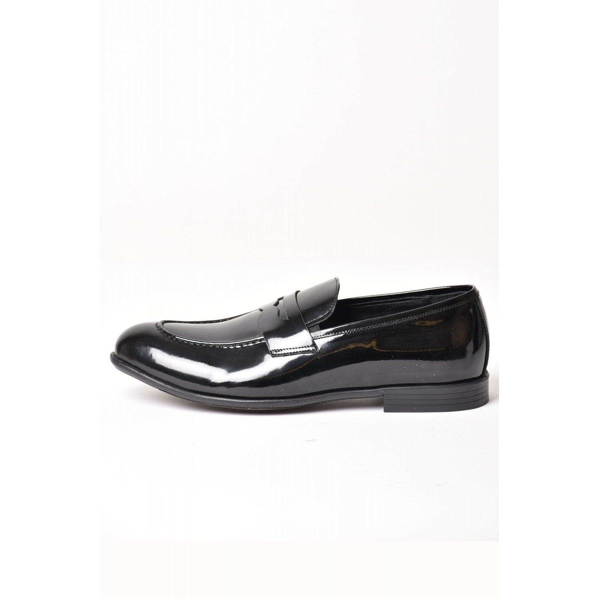 Wenitto | 11209 Leather Shine Patent Penny Slip-on Formal Loafer Shoe - Black