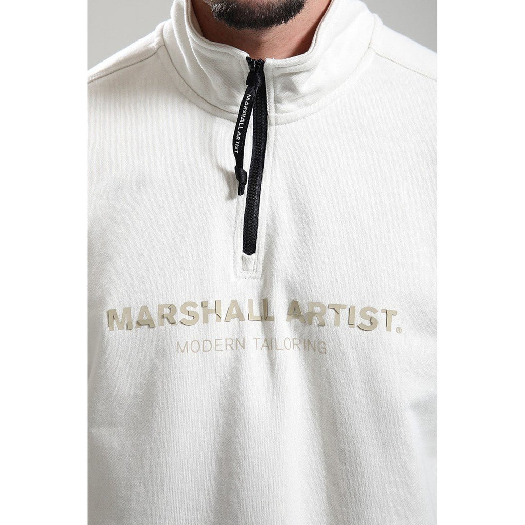 Marshall Artist | 1121 Quarter-Zip Reflective Wordmark Logo Print Sweat Top