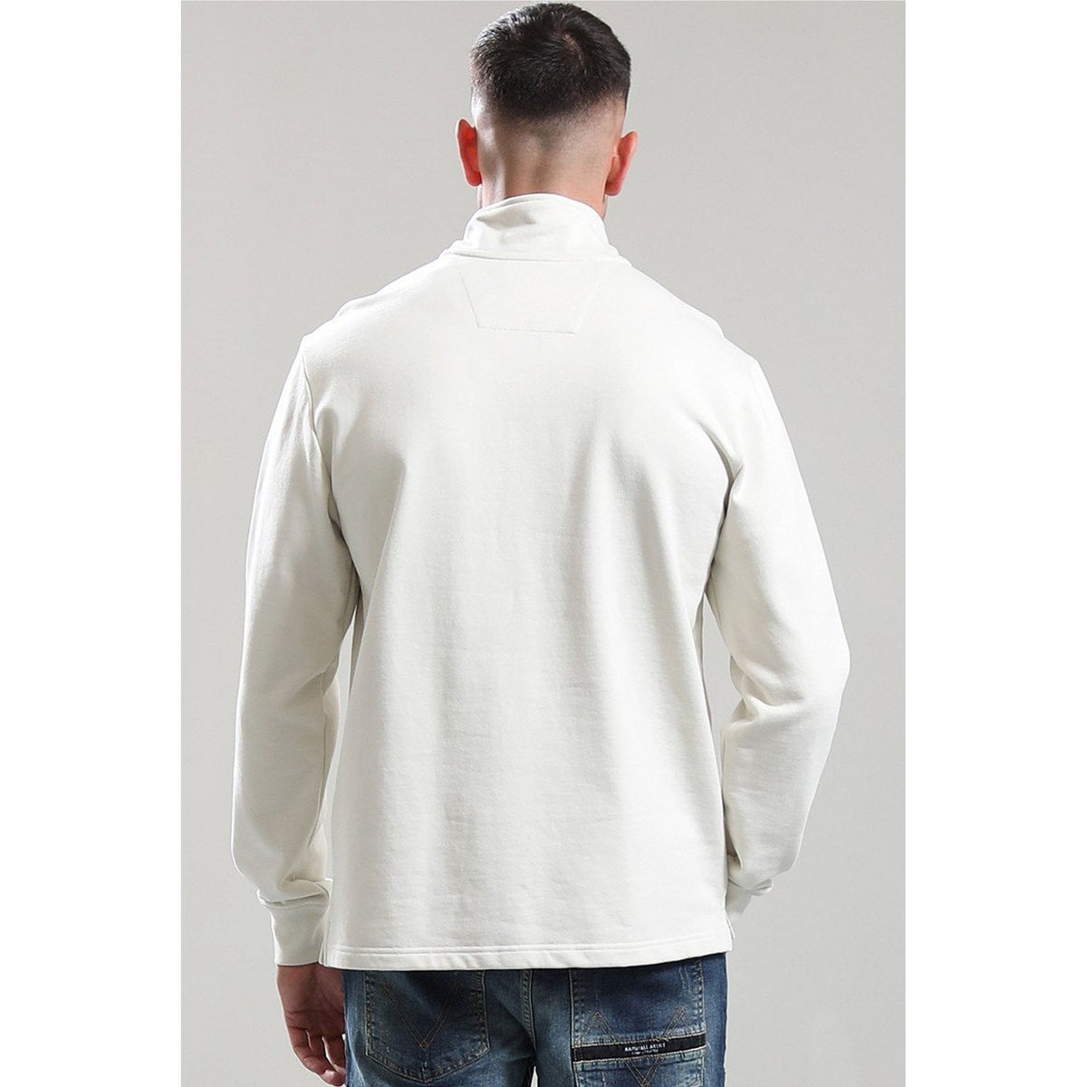 Marshall Artist | 1121 Quarter-Zip Reflective Wordmark Logo Print Sweat Top
