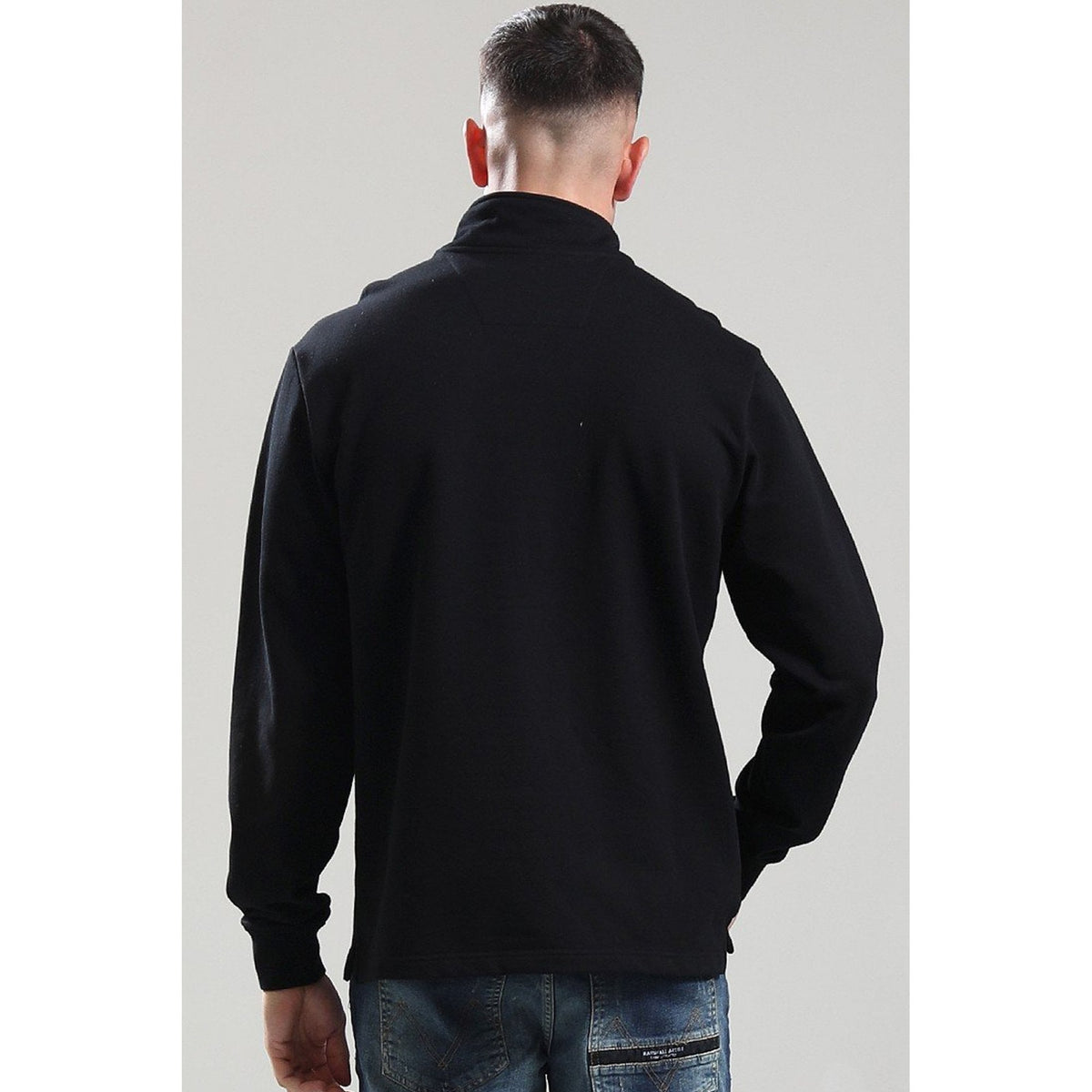 Marshall Artist | 1121 Quarter-Zip Reflective Wordmark Logo Print Sweat Top