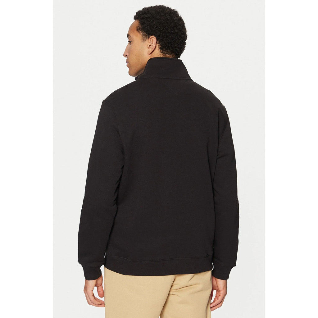 Tommy Jeans | DM20339 Regular Fleece 1/4 Zip Mock High Neck Small Logo Top - Black