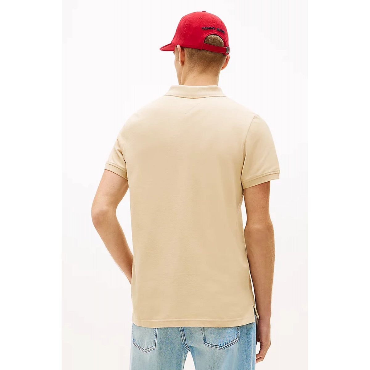Tommy Jeans | DM20676 Slim Fit Small Flag Logo Cotton Piqué Polo T-Shirt