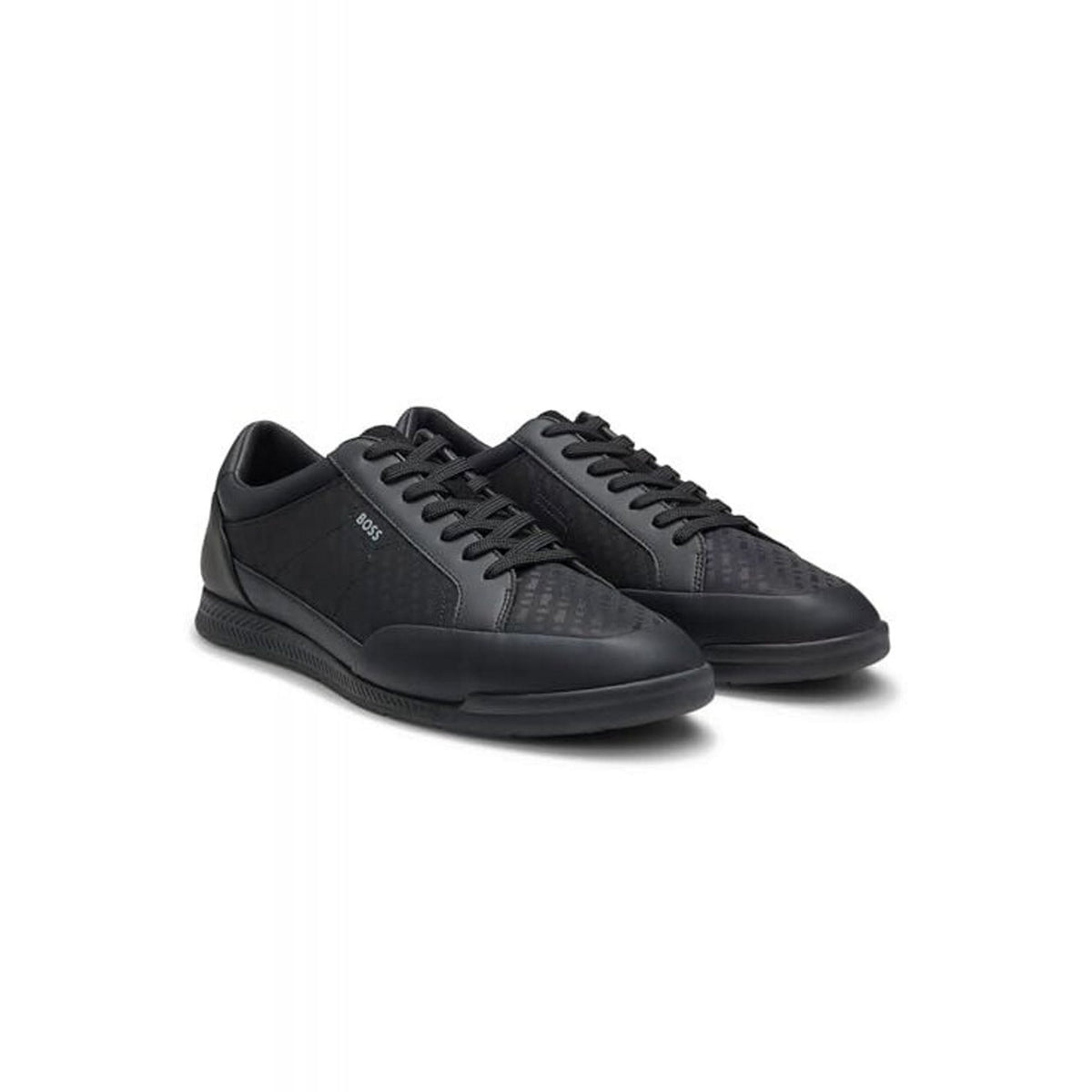 Hugo Boss | 50552890 Nitan_Tenn_mn Textured Print Trainers - Black