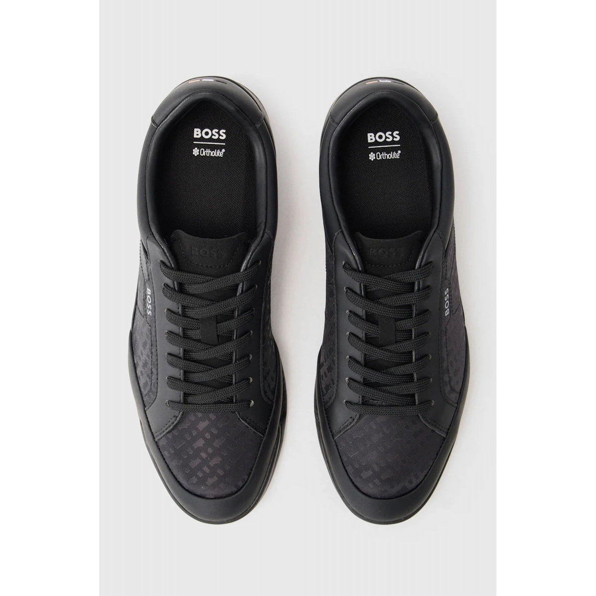 Hugo Boss | 50552890 Nitan_Tenn_mn Textured Print Trainers - Black