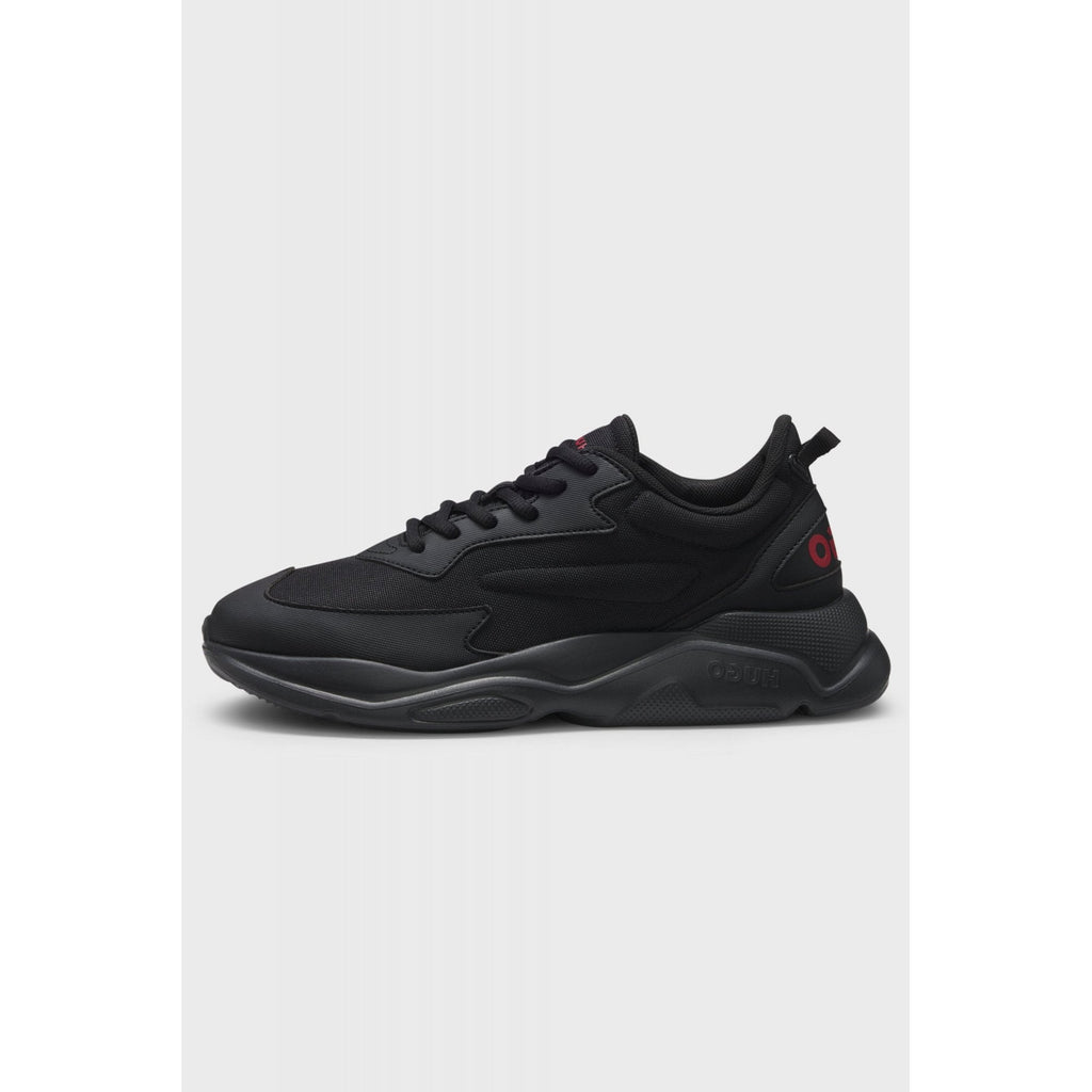 Hugo Boss | 50536960 Leon_Runn_cvpu_N Canvas Effect Fabric Trainers - Black