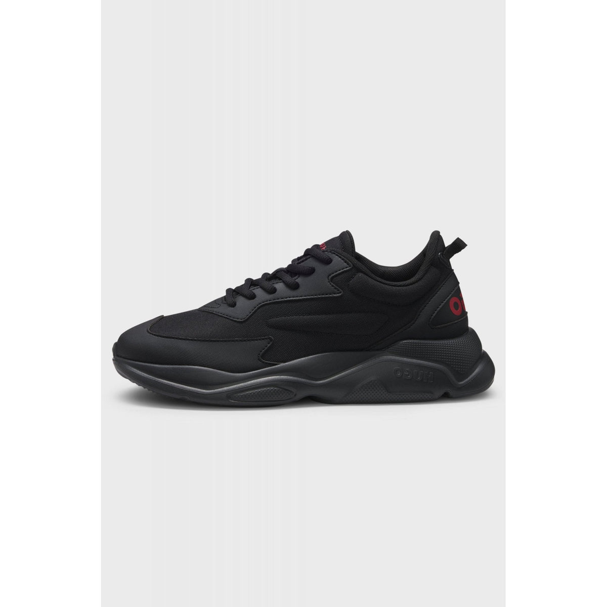 Hugo Boss | 50536960 Leon_Runn_cvpu_N Canvas Effect Fabric Trainers - Black