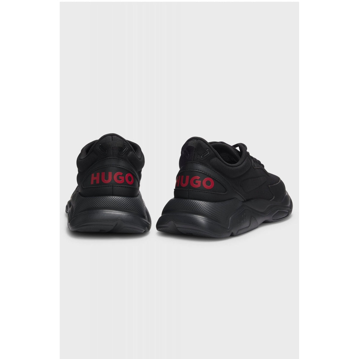 Hugo Boss | 50536960 Leon_Runn_cvpu_N Canvas Effect Fabric Trainers - Black