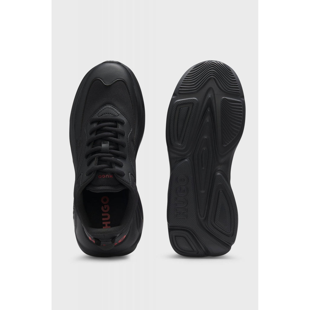 Hugo Boss | 50536960 Leon_Runn_cvpu_N Canvas Effect Fabric Trainers - Black