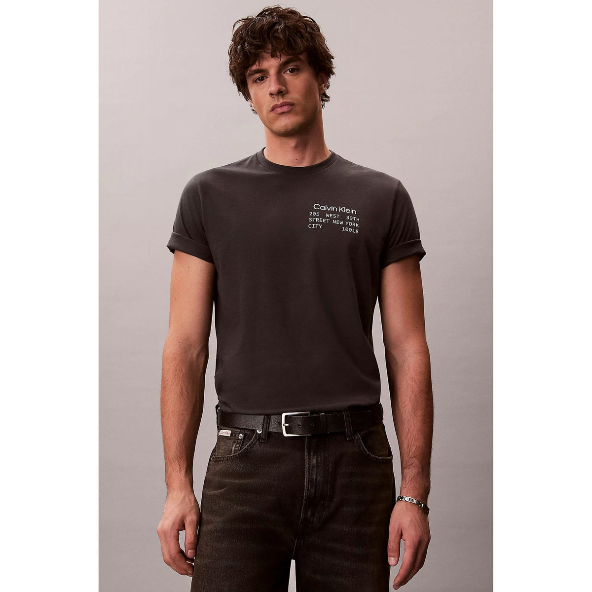 Calvin Klein Jeans | LV14RE830G Classic Box Graphic Logo Crew Half-Sleeve T-Shirt