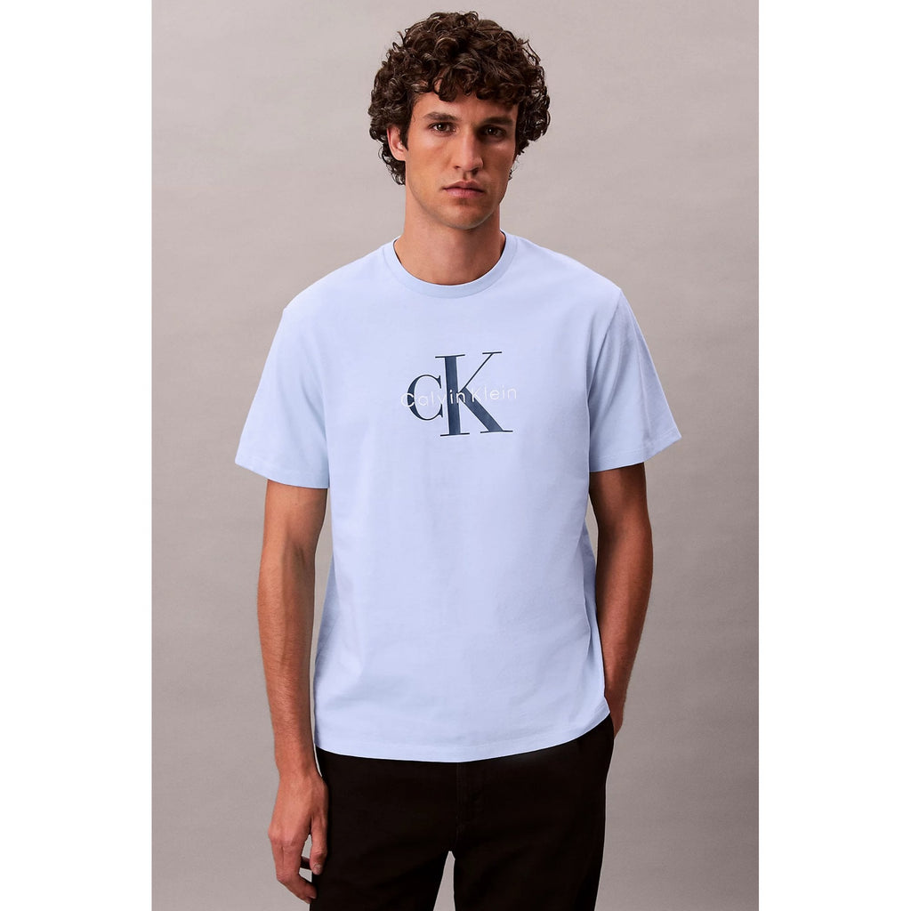 Calvin Klein Jeans | LV04RB862G Monogram Logo Crew Half-Sleeve T-Shirt - Casual Blue