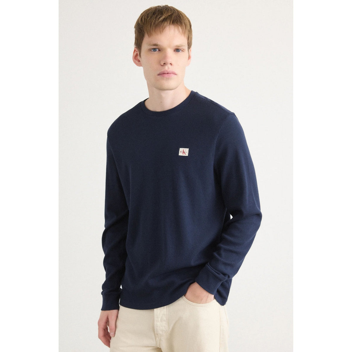 Calvin Klein Jeans | LV040EM217 Badge Logo Waffle Full Sleeve Top