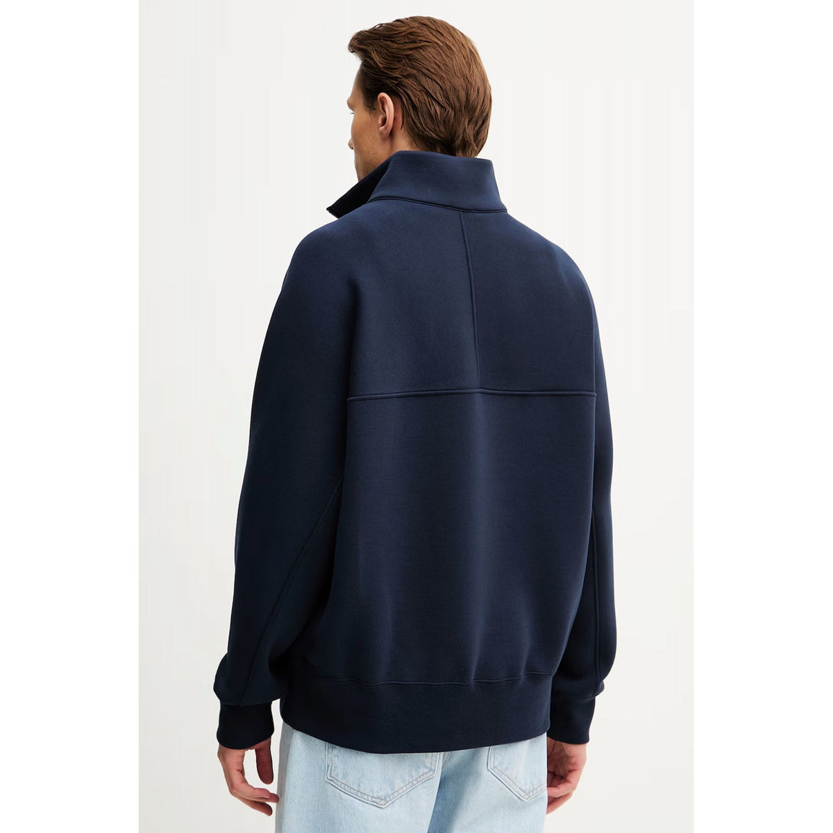 Calvin Klein Jeans | LV04RE221G Contrast Tape 1/4 Quarter-Zip Relaxed Fit Sweat Top - Dark Sapphire Navy